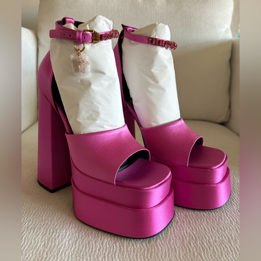 Versace Medusa Insignia Satin Sandals